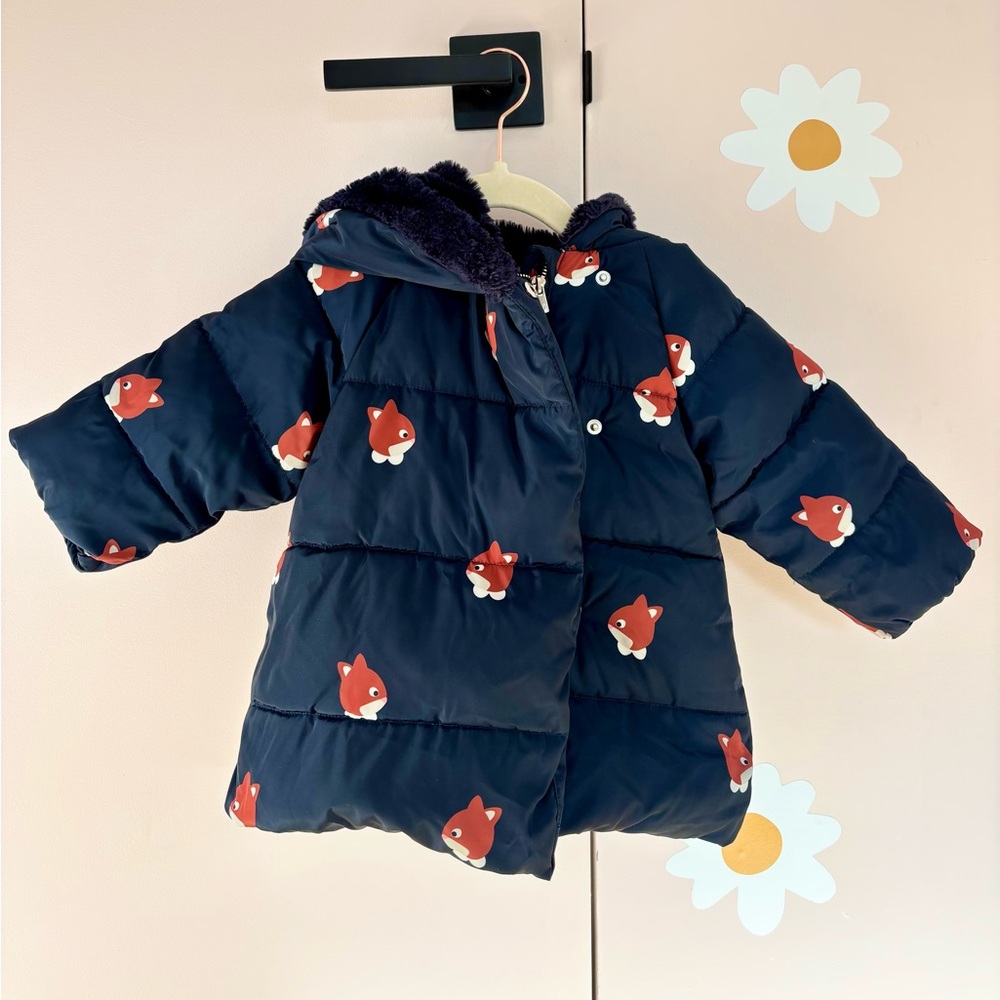 Jacadi Paris Navy Jacket with Fox Design 12 mo